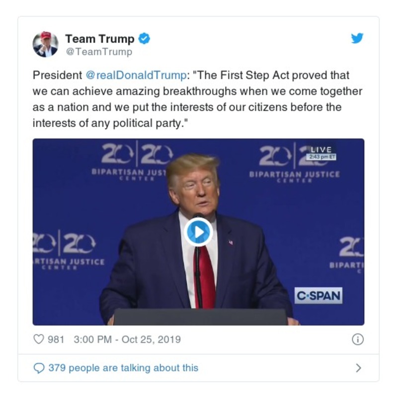 Post image from Donald Trump