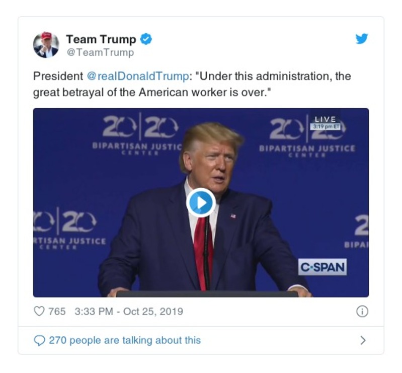 Post image from Donald Trump