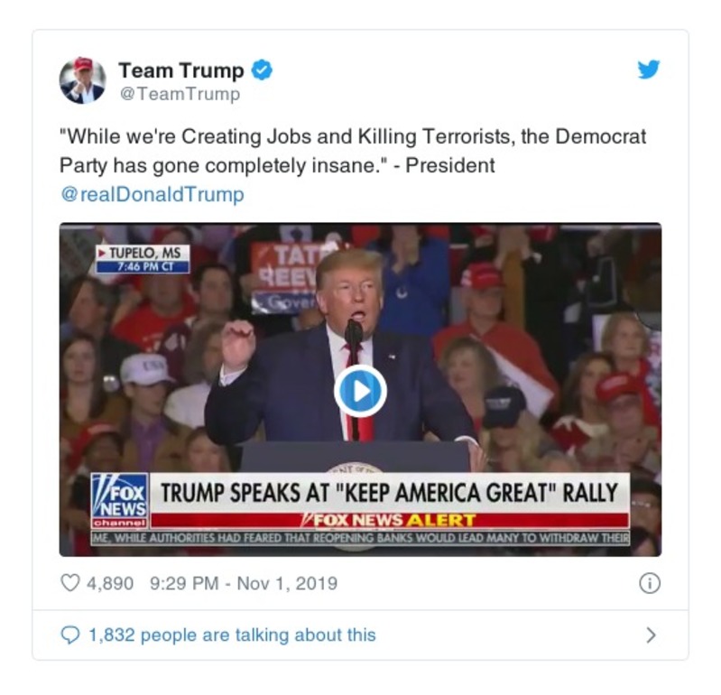 Post image from Donald Trump