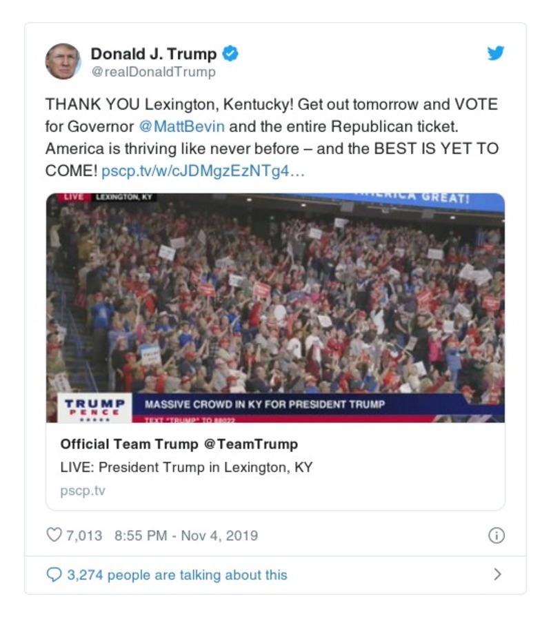 Post image from Donald Trump