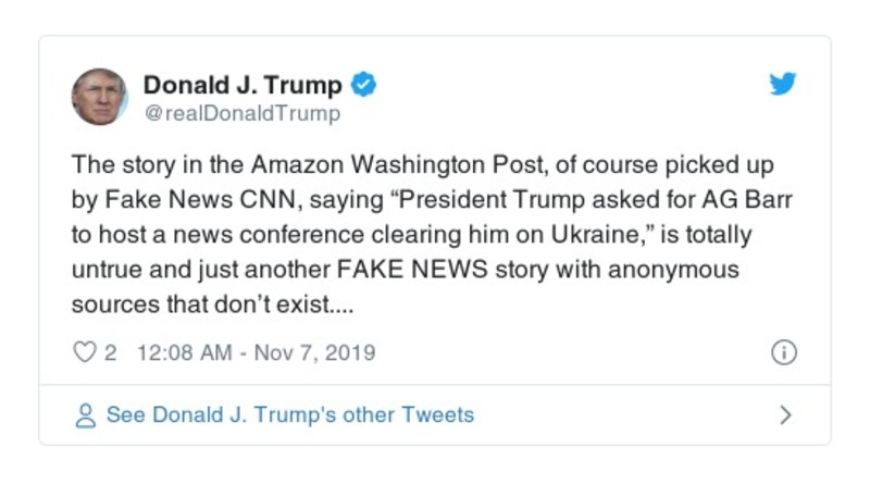 Post preview from Donald Trump