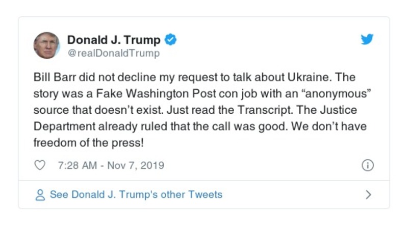 Post preview from Donald Trump