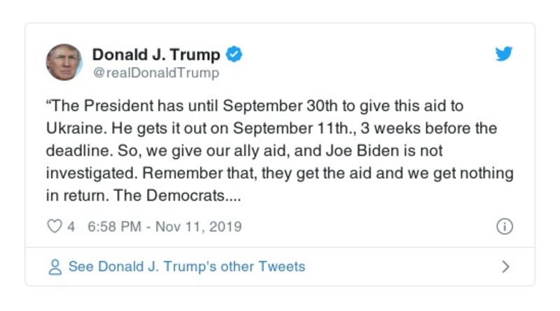 Post preview from Donald Trump