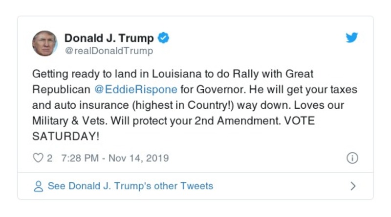 Post image from Donald Trump