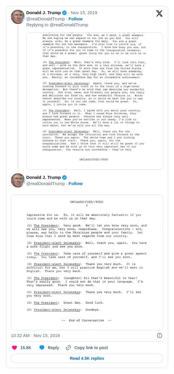 Post image from Donald Trump