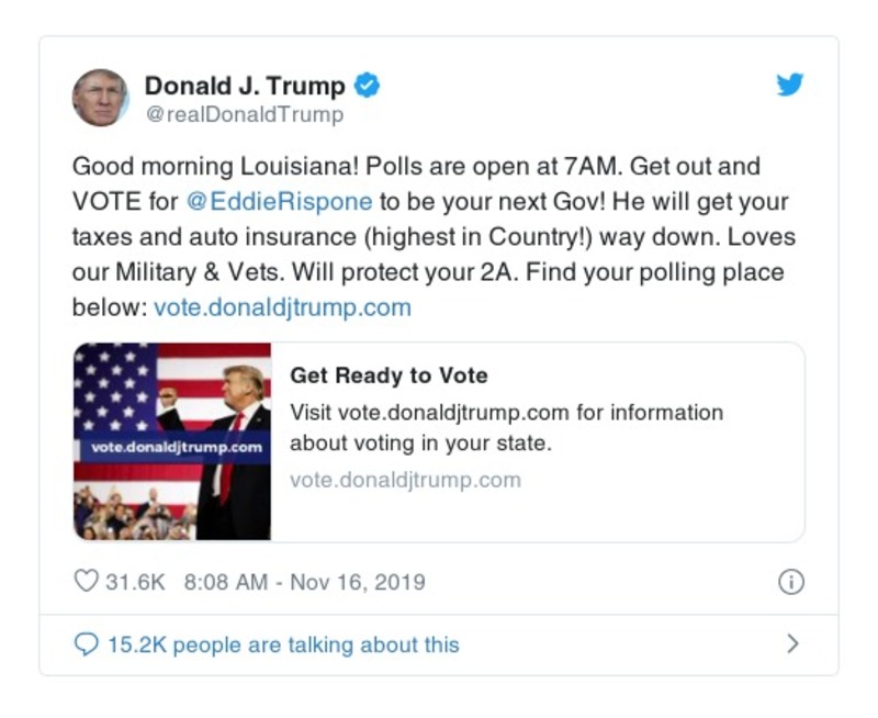 Post image from Donald Trump