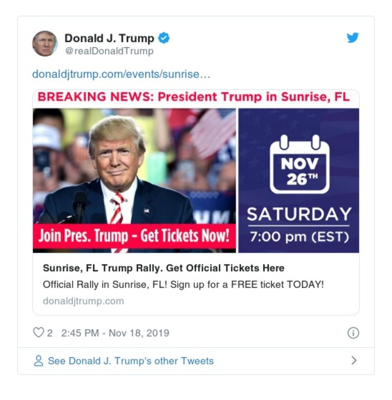 Post image from Donald Trump