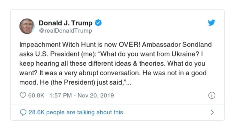 Post preview from Donald Trump