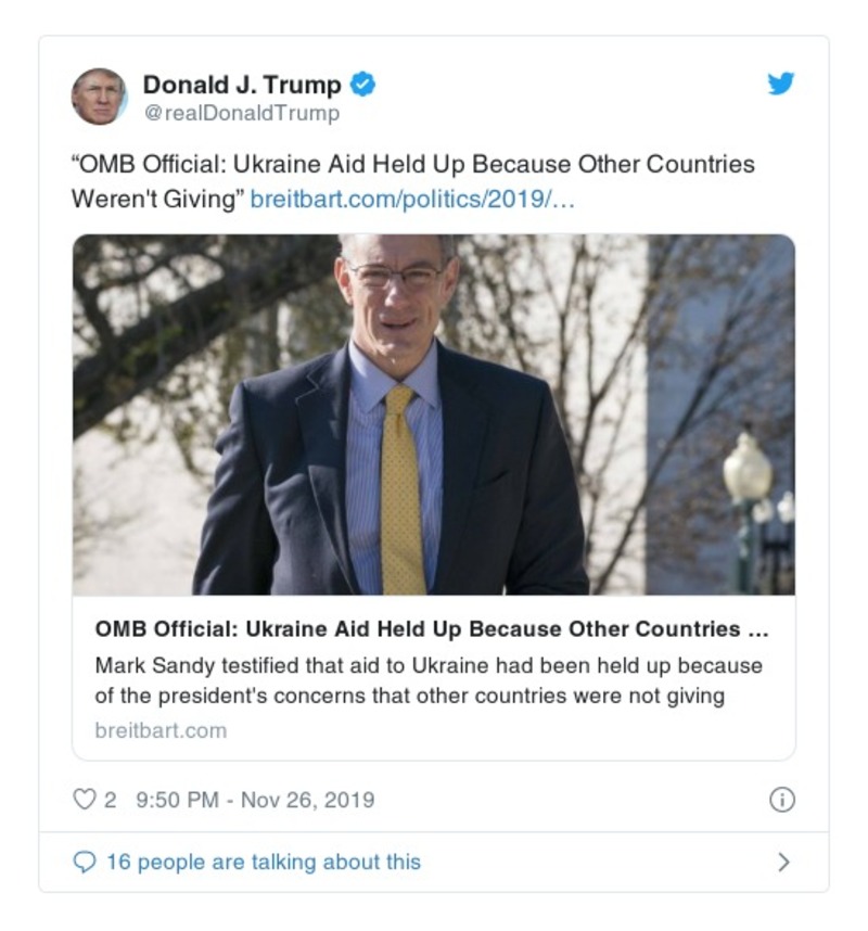 Post preview from Donald Trump