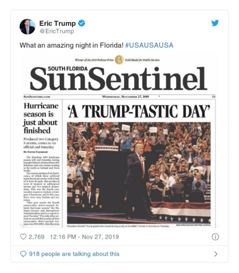 Post image from Donald Trump