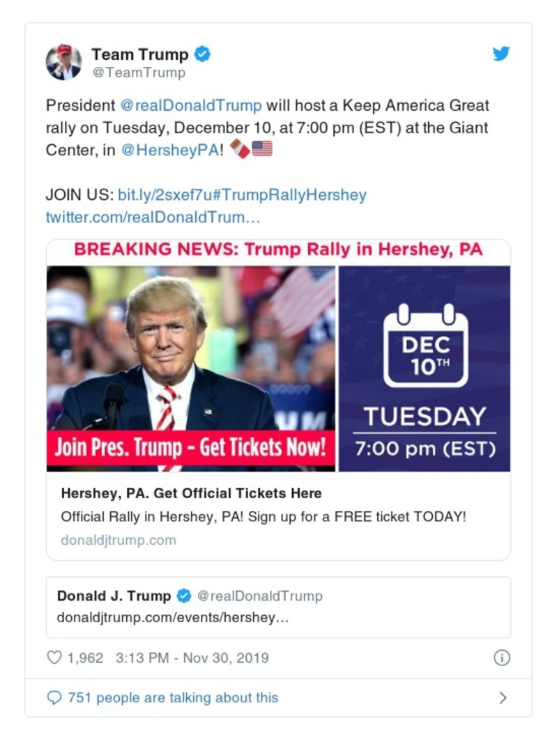 Post image from Donald Trump