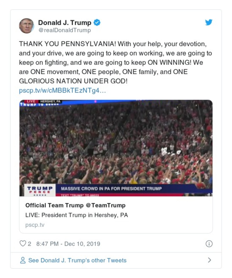 Post image from Donald Trump