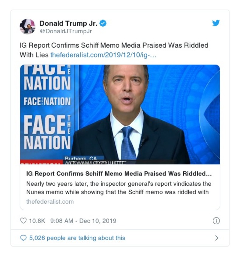 Post image from Donald Trump