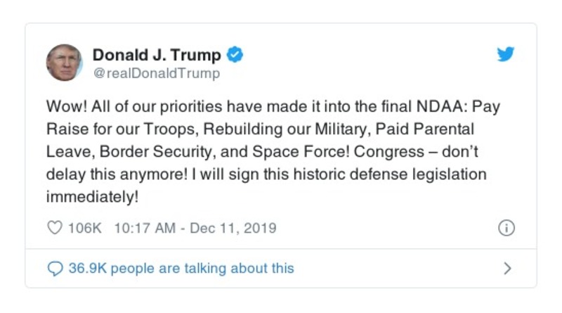 Post image from Donald Trump