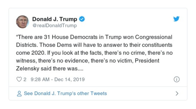 Post preview from Donald Trump