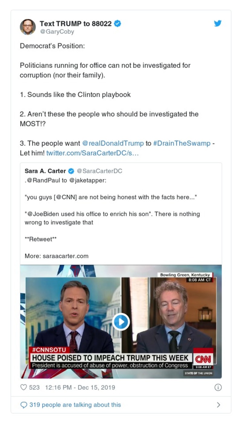 Post image from Donald Trump