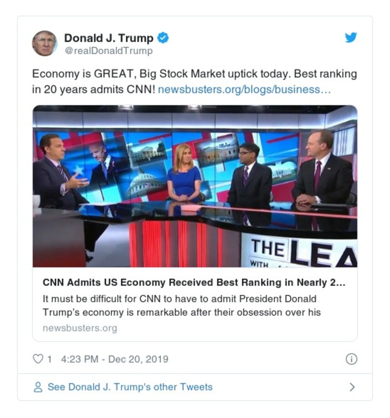 Post preview from Donald Trump