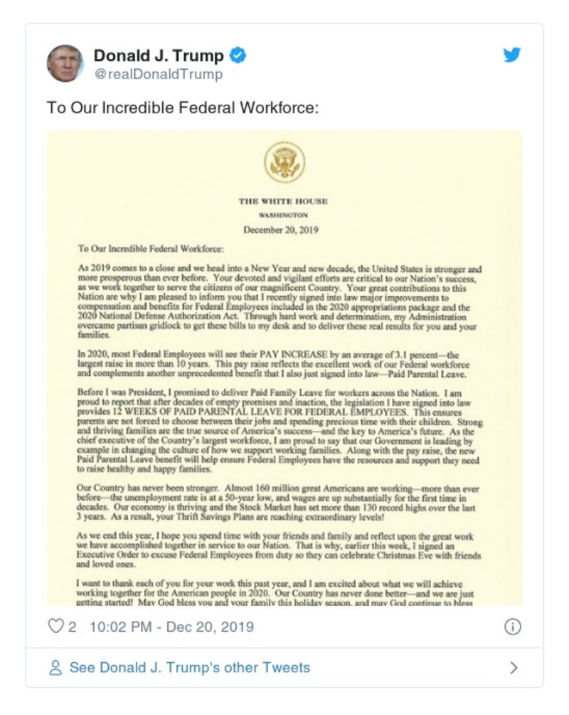 Post image from Donald Trump