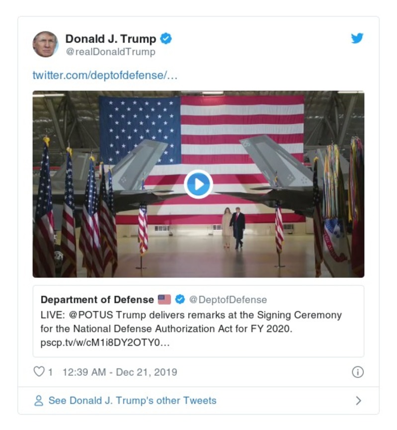 Post image from Donald Trump