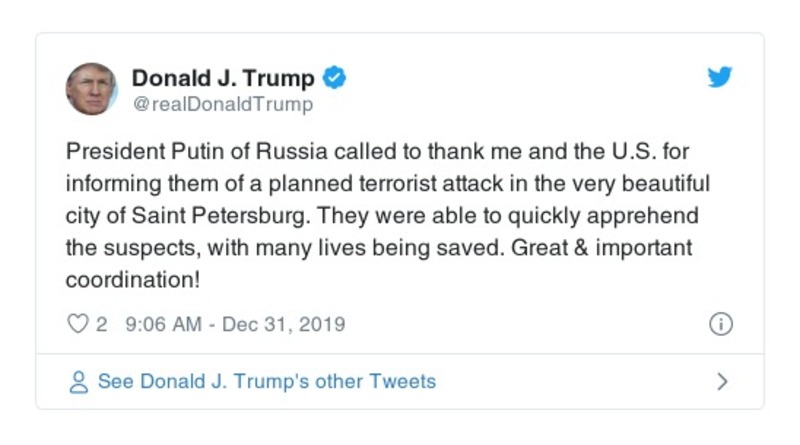 Post preview from Donald Trump