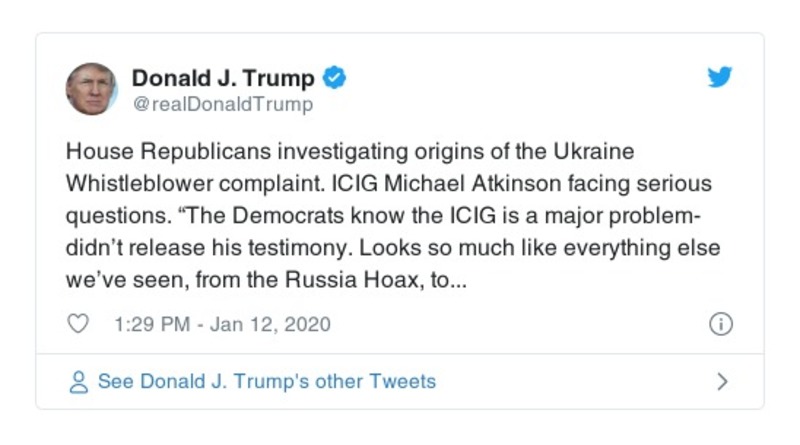 Post preview from Donald Trump