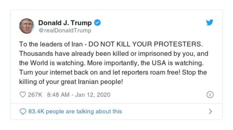 Post preview from Donald Trump