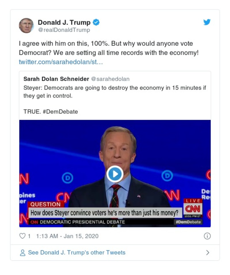 Post image from Donald Trump