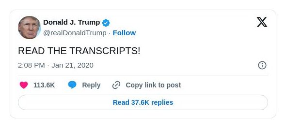 Post image from Donald Trump