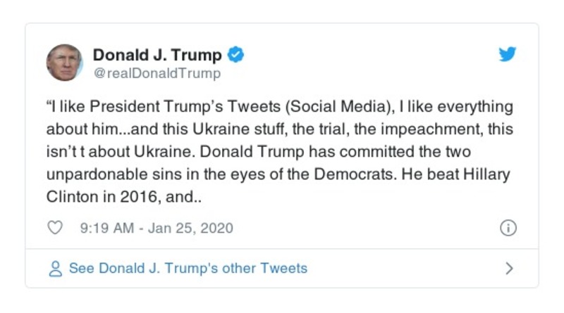 Post preview from Donald Trump