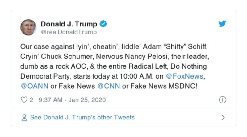 Post preview from Donald Trump