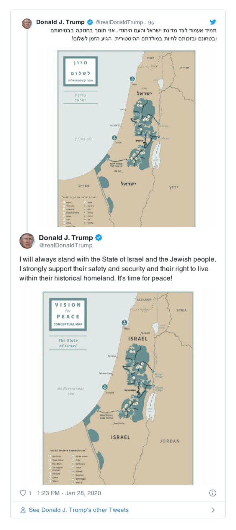 Post preview from Donald Trump