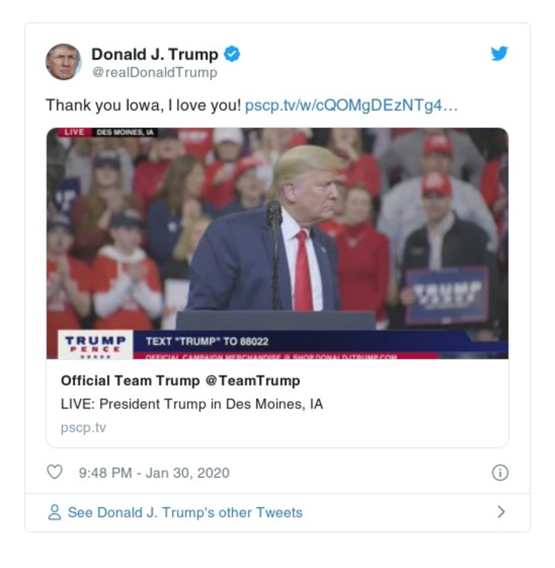 Post image from Donald Trump