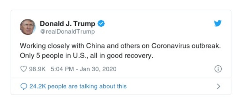 Post preview from Donald Trump