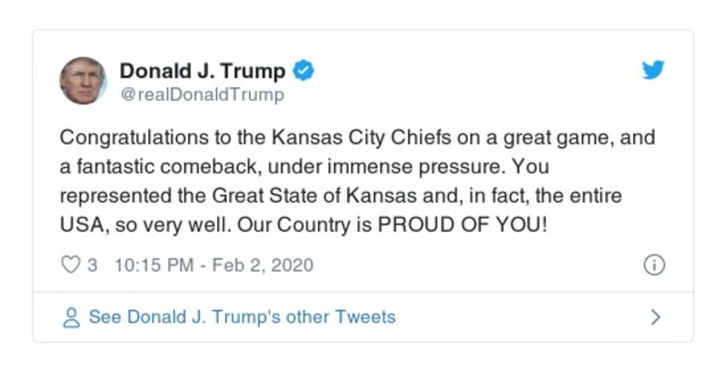 Trump faces Twitter backlash after tweeting Super Bowl champs