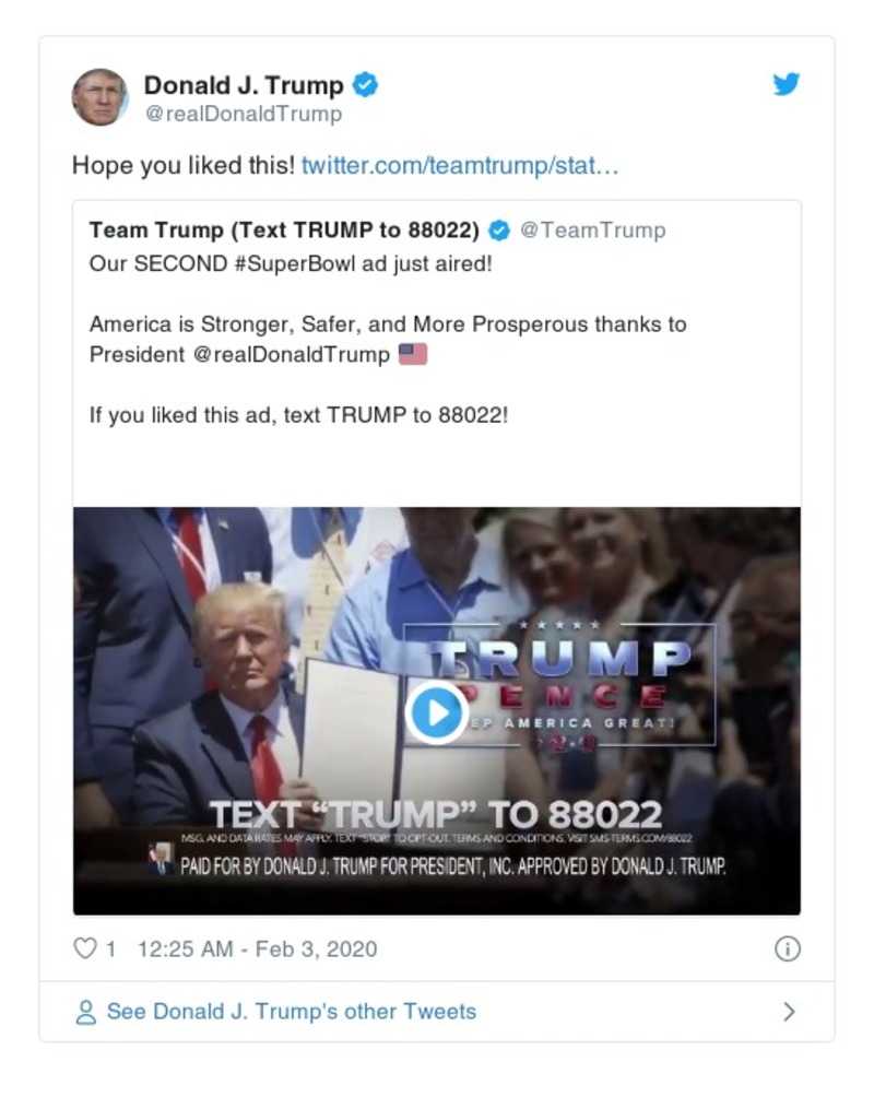 Post image from Donald Trump