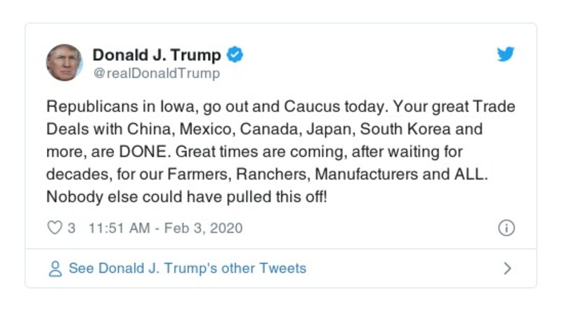 Post preview from Donald Trump