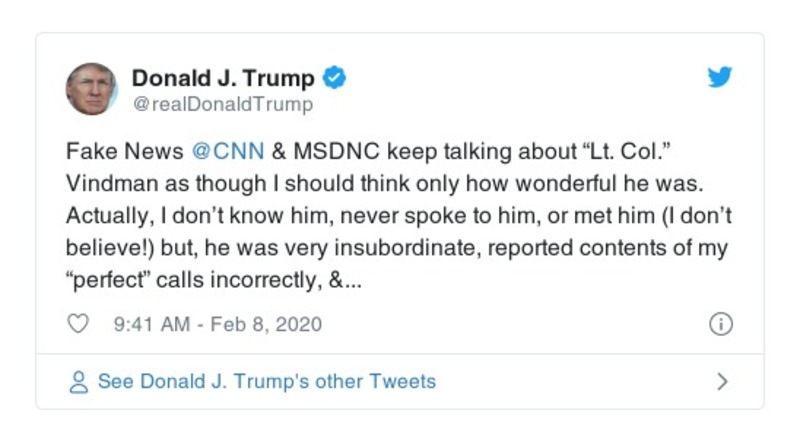 Post preview from Donald Trump