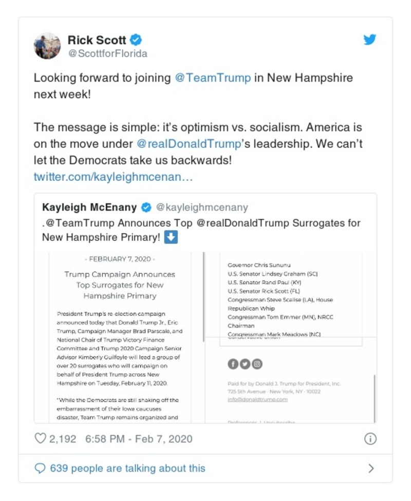 Post image from Donald Trump