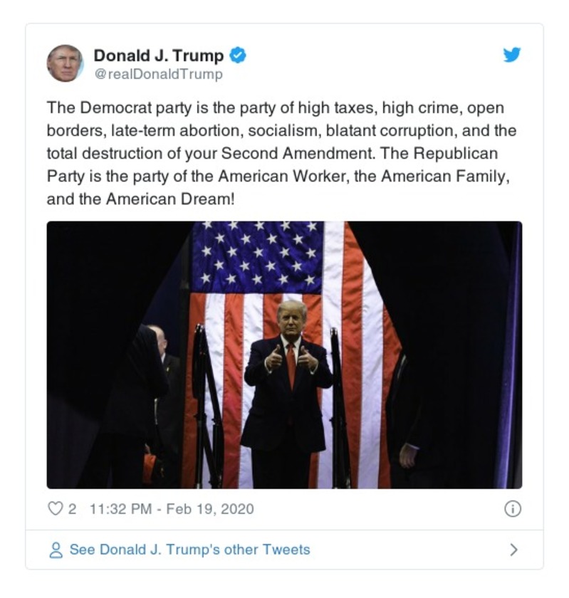 Post image from Donald Trump