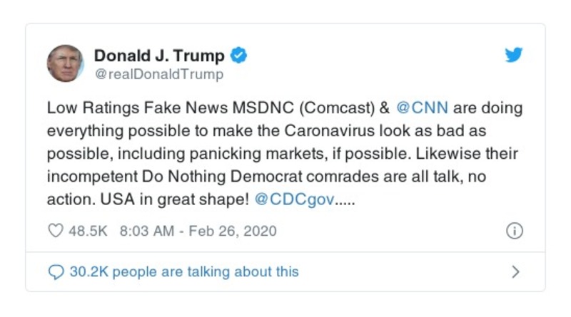 Post preview from Donald Trump