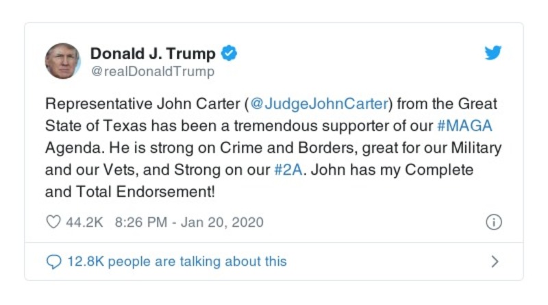 Post image from Donald Trump