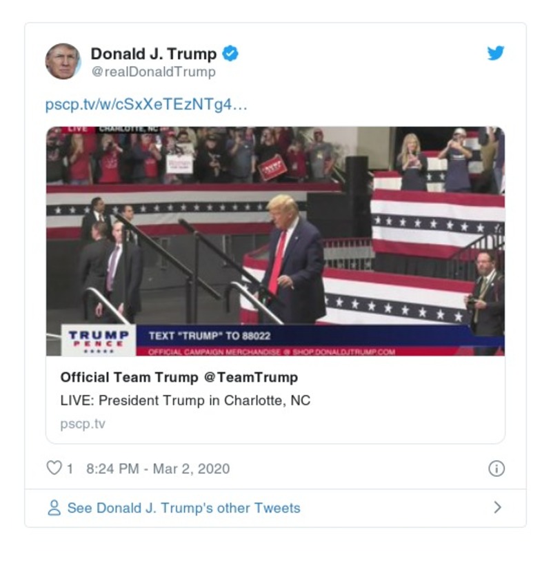 Post image from Donald Trump