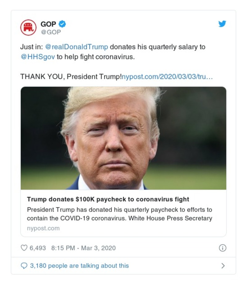 Post image from Donald Trump