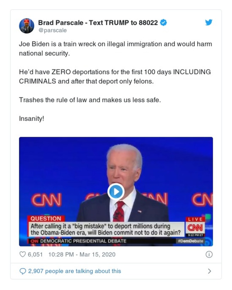 Post preview from Donald Trump