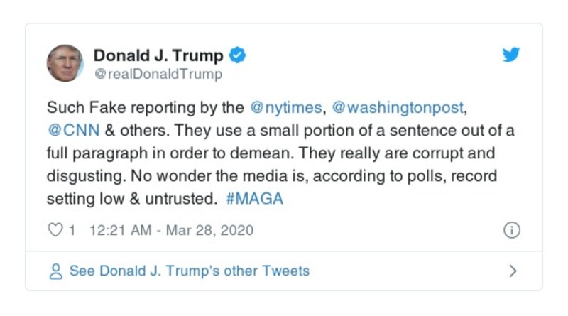 Post preview from Donald Trump