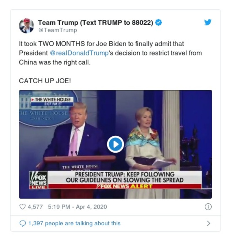 Post preview from Donald Trump