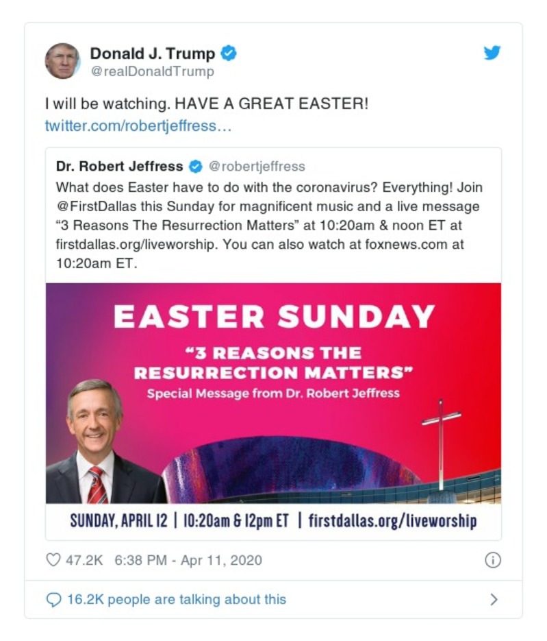 Post image from Donald Trump