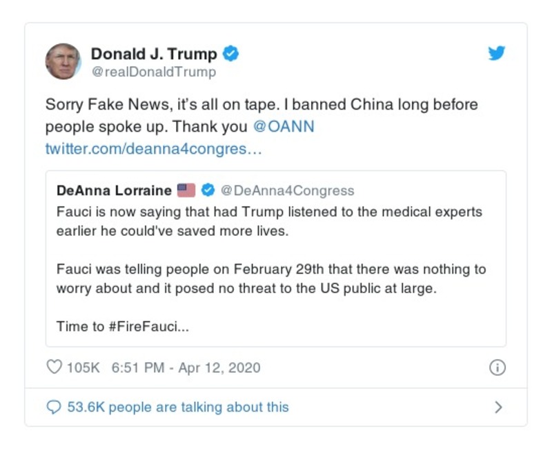 Post image from Donald Trump