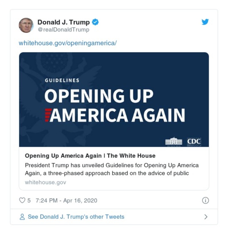 Post image from Donald Trump