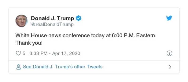 Post preview from Donald Trump
